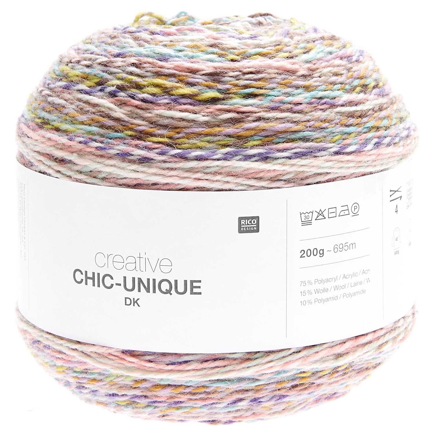 Rico Design Creative Melange Chunky – Dickes Farbverlaufsgarn, Nadelstärke 6-7 Mm, 85m/50g